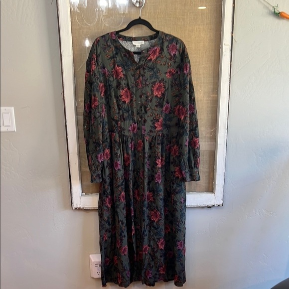 Treasure & Bond Dresses & Skirts - Dress- Floral Green and Pink Boutique  Dress